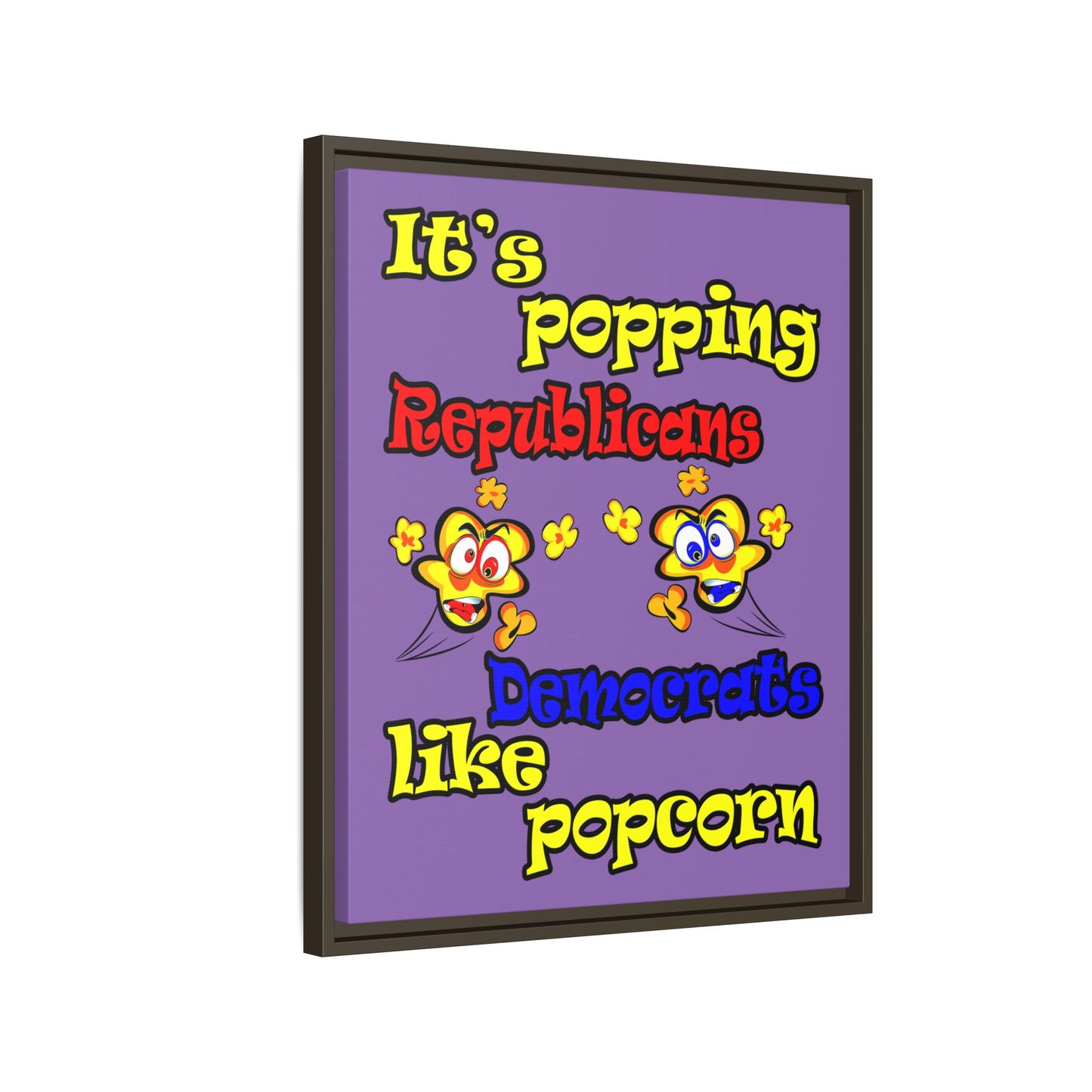 popping like popcorn - framed canvas art (light purple)