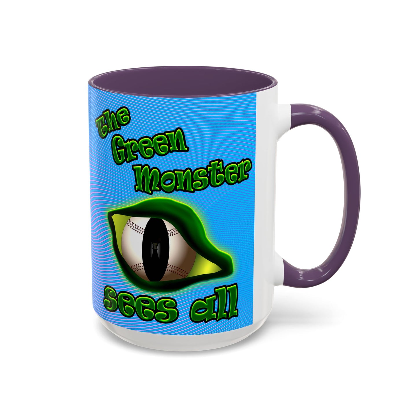 green monster - Accent Mug (light blue-purple wave)