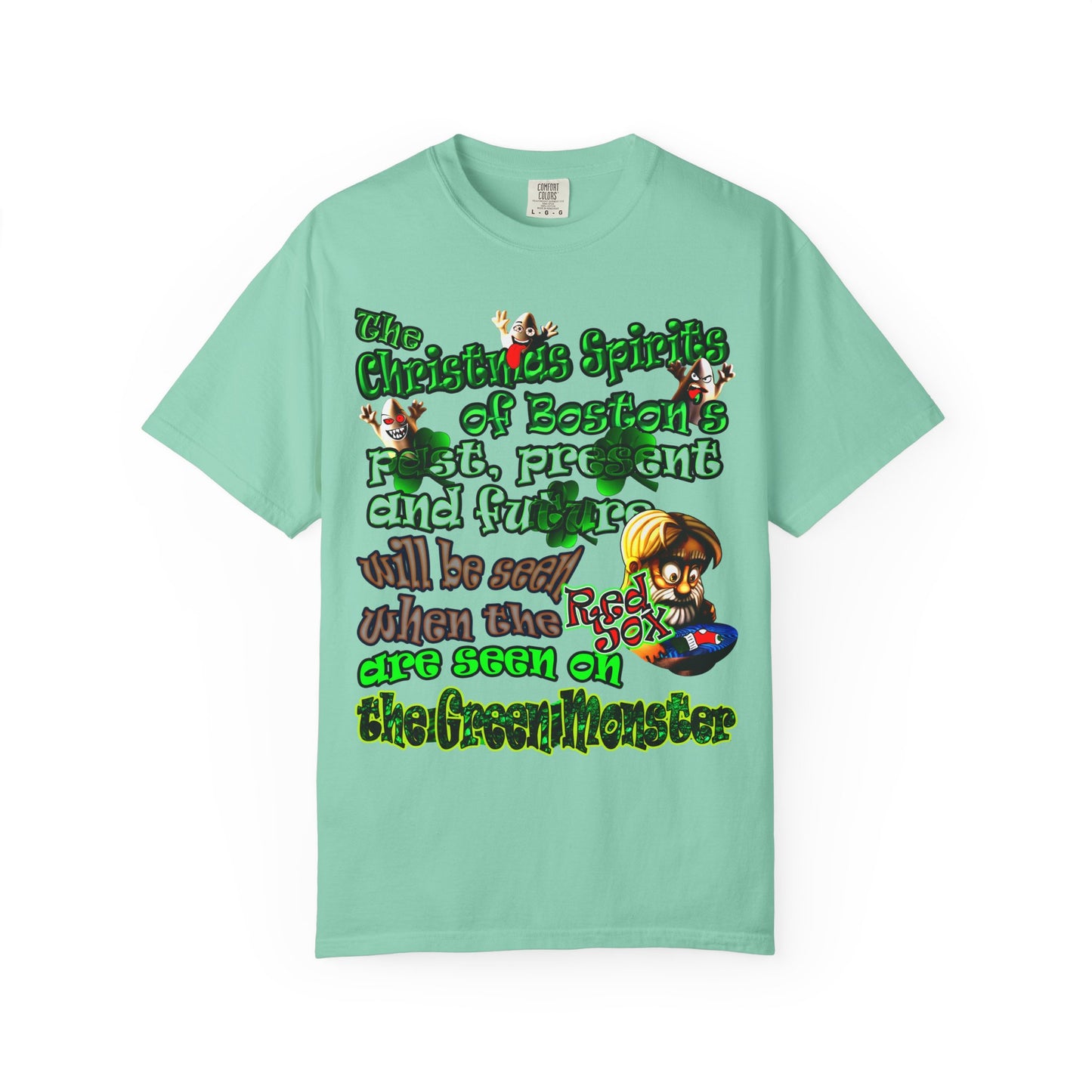 christmas spirits of boston - Unisex Garment-Dyed T-shirt