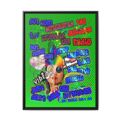 drop the beat - framed canvas art (logo green)