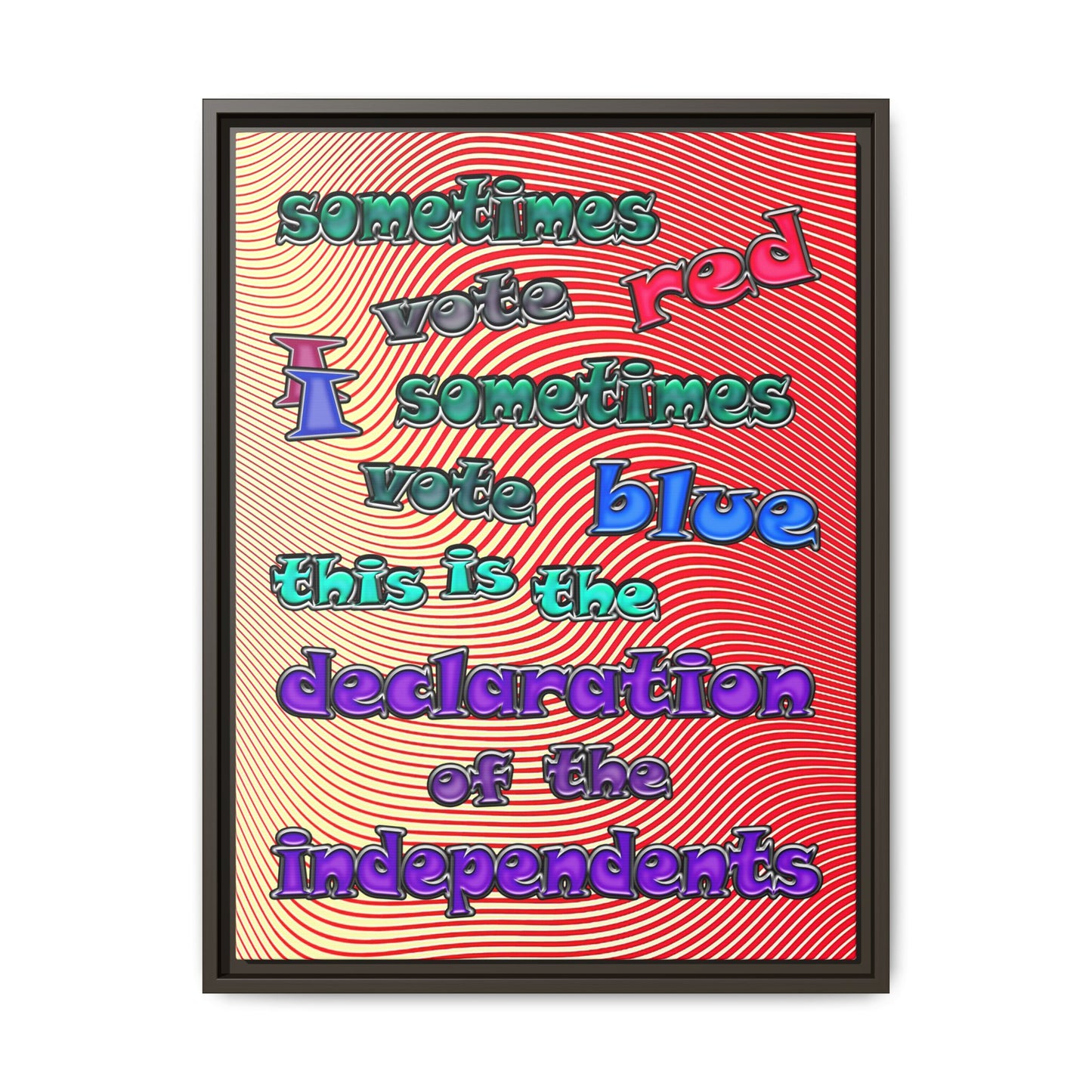 declaration of the independents - framed canvas art (yellow-orange wave)