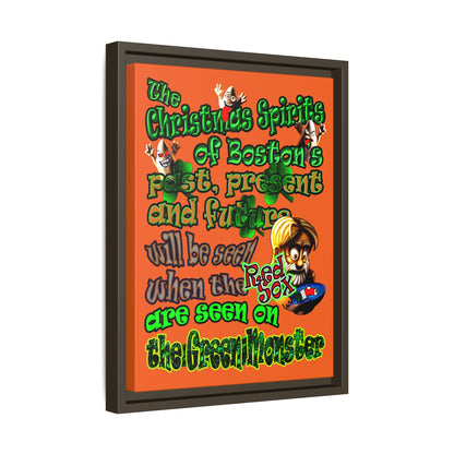 christmas spirits of boston - framed canvas art (orange)