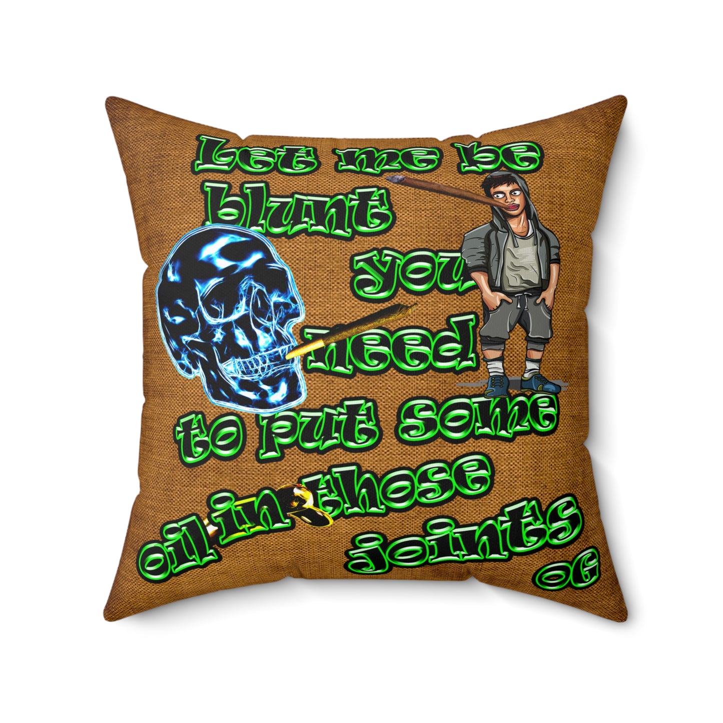 og - Spun Polyester Square Pillow - (dichromatic brown papyrus)