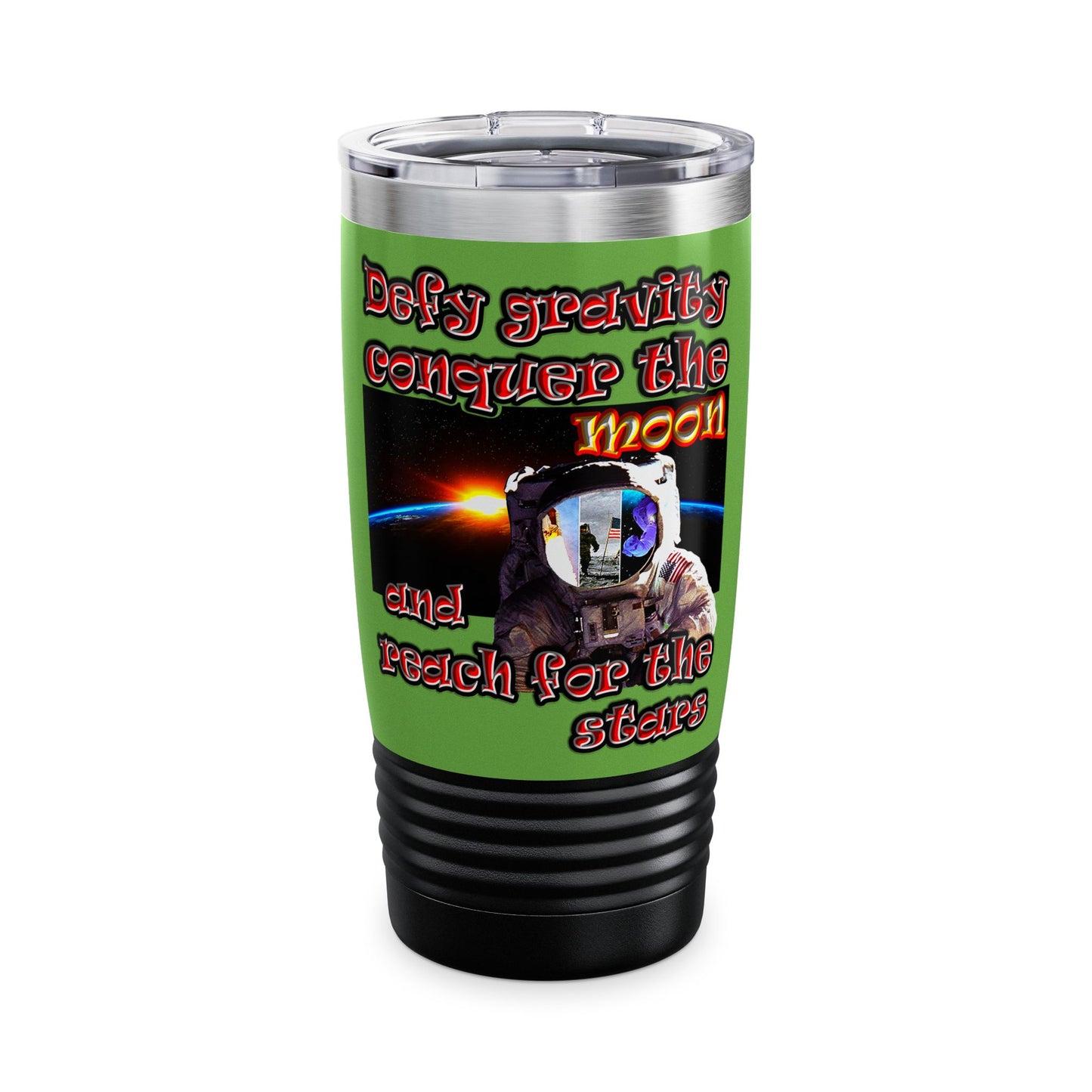 defy conquer reach - Ringneck Tumbler, 20oz (green)