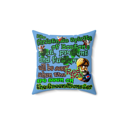 christmas spirits of boston - Spun Polyester Square Pillow - (light blue)