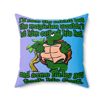 turtle race - Faux Suede Square Pillow - (light blue-purple wave)