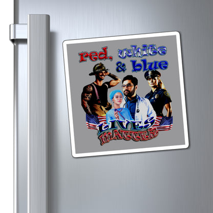 rw&b lives matter - Magnets - (grey)