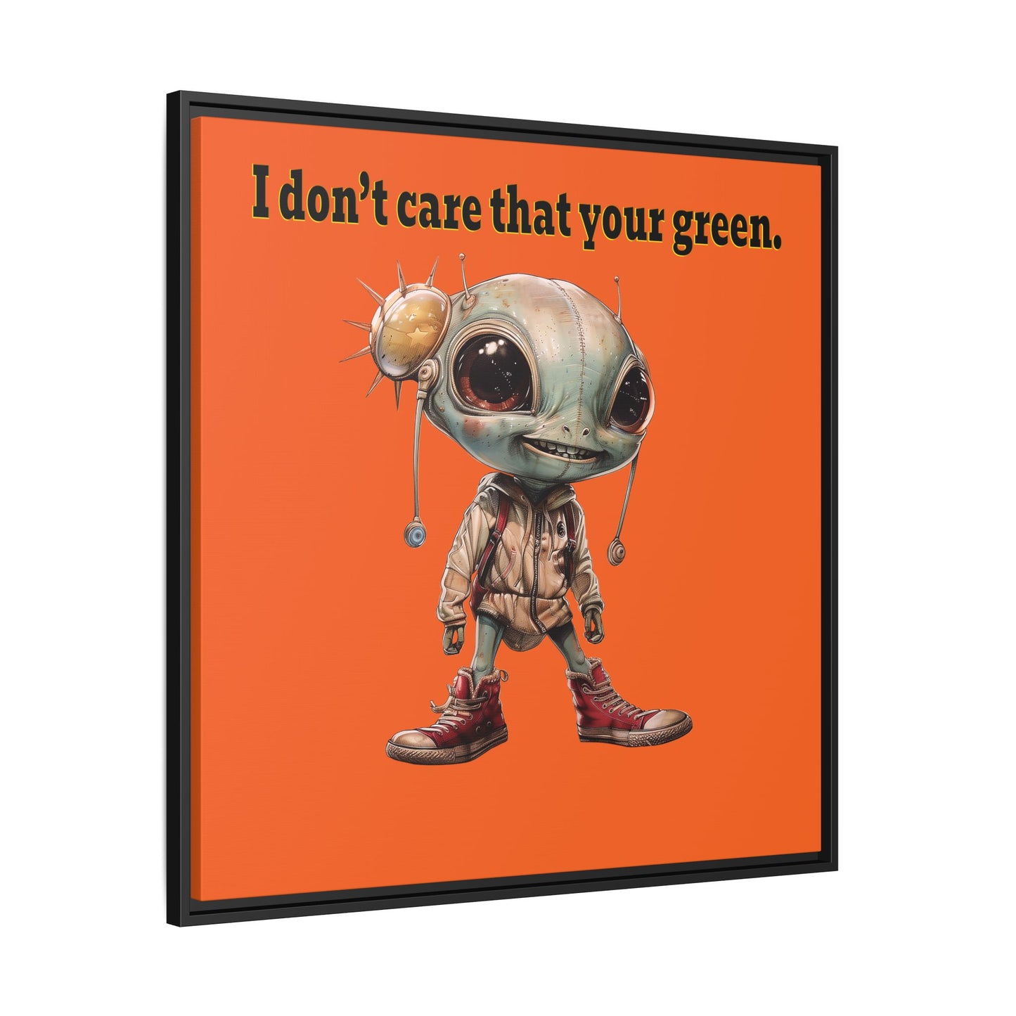 I don't care that your green - framed canvas art (orange)