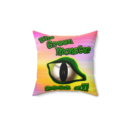 green monster - Faux Suede Square Pillow - (color blur)