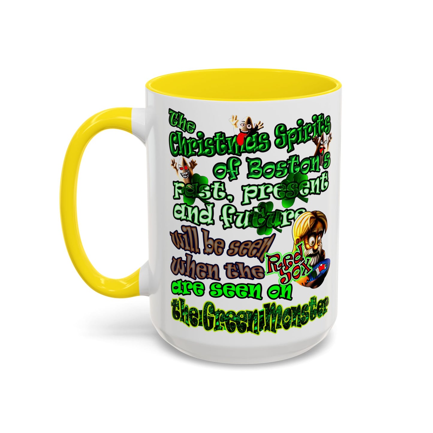 christmas spirits of boston - Accent Mug (white)