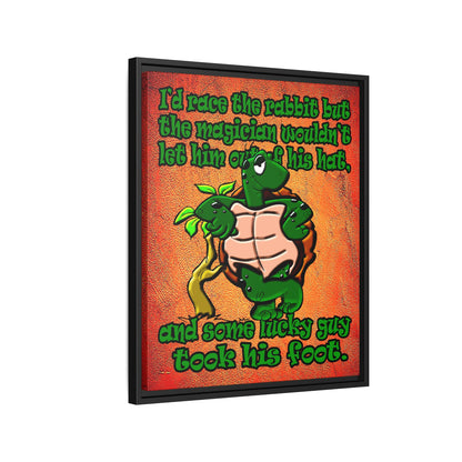 turtle race - framed canvas art (burnt orange)