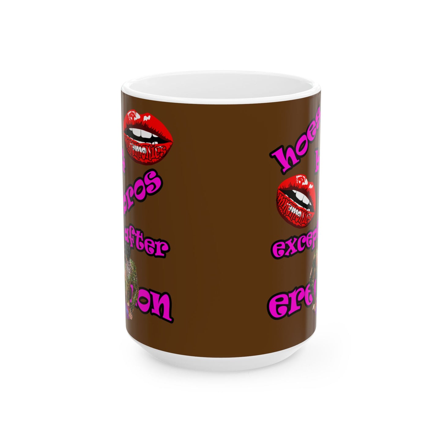 hoes b4 bros - White Mug (brown)