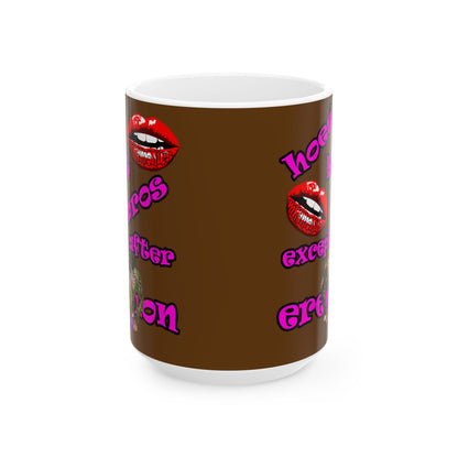 hoes b4 bros - White Mug (brown)