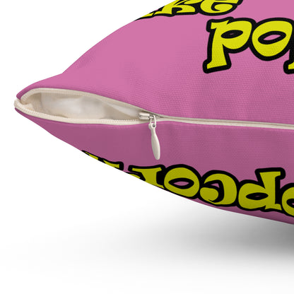 popping like popcorn - Spun Polyester Square Pillow - (light pink)