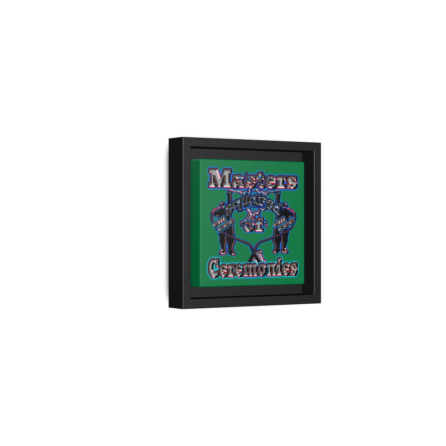 em cee squared - framed canvas art (dark green)