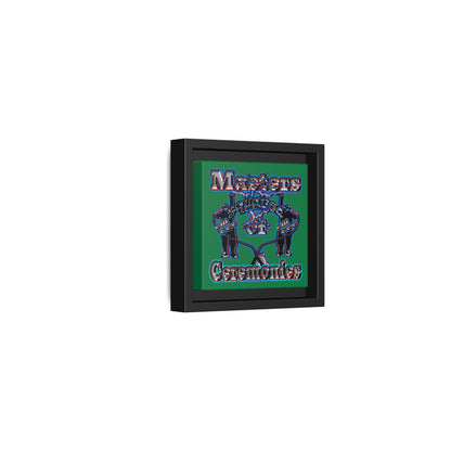 em cee squared - framed canvas art (dark green)