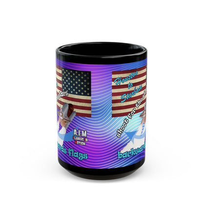 shoot for the stars - Black Mug (purple wave)