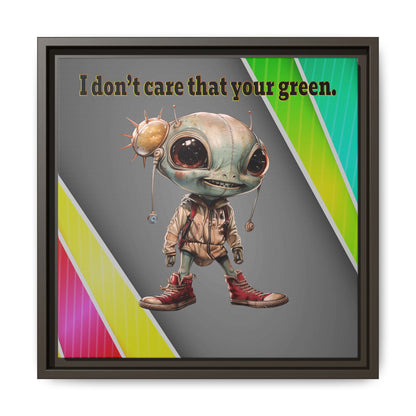 I don't care that your green - framed canvas art (rainbow split)