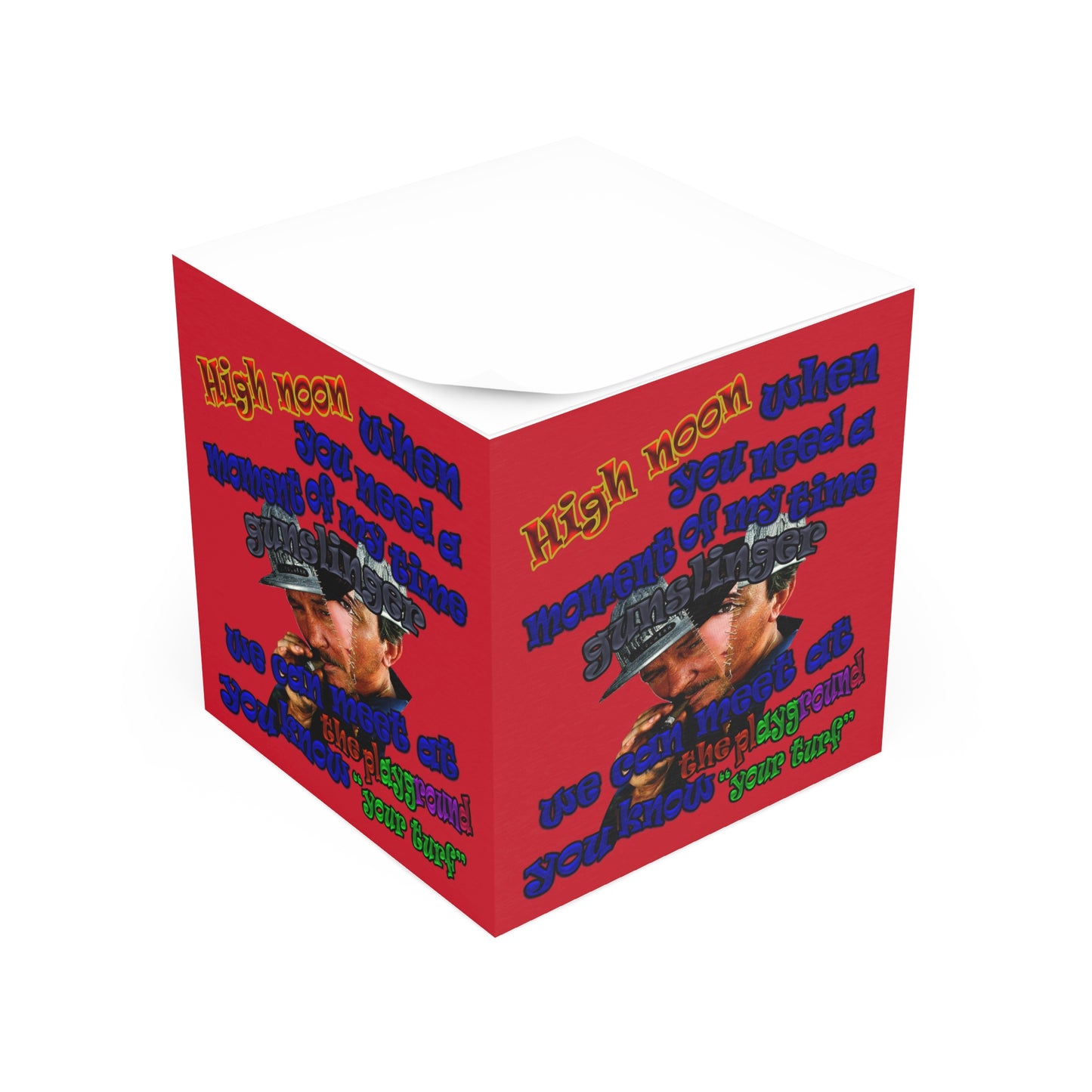 high noon - note cube (dark red)
