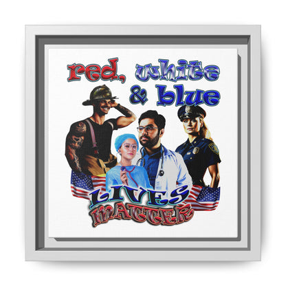 rw&b lives matter - framed canvas art (white)