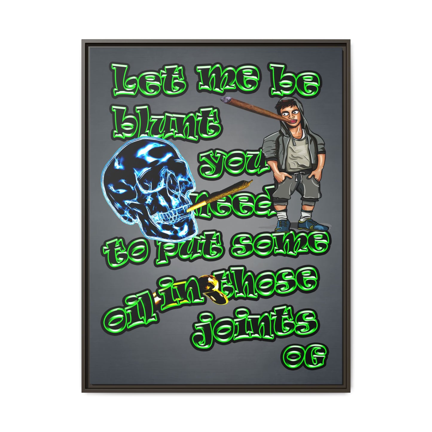 og - framed canvas art (grey-light grey)