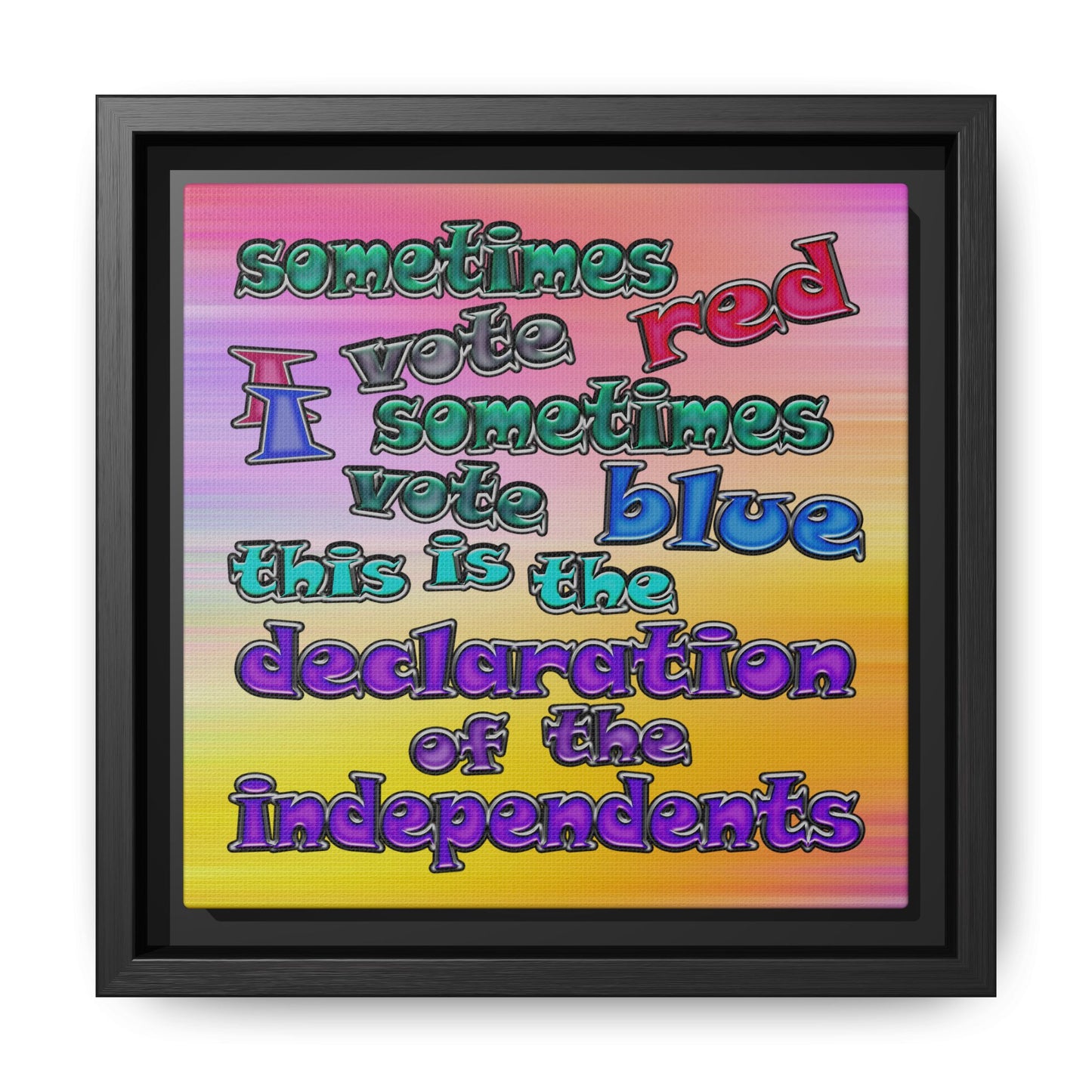 declaration of the independents - framed canvas art (color blur)
