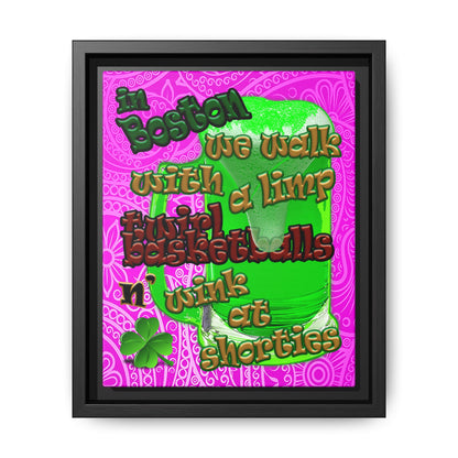 celtics logo - framed canvas art (pink swirl)