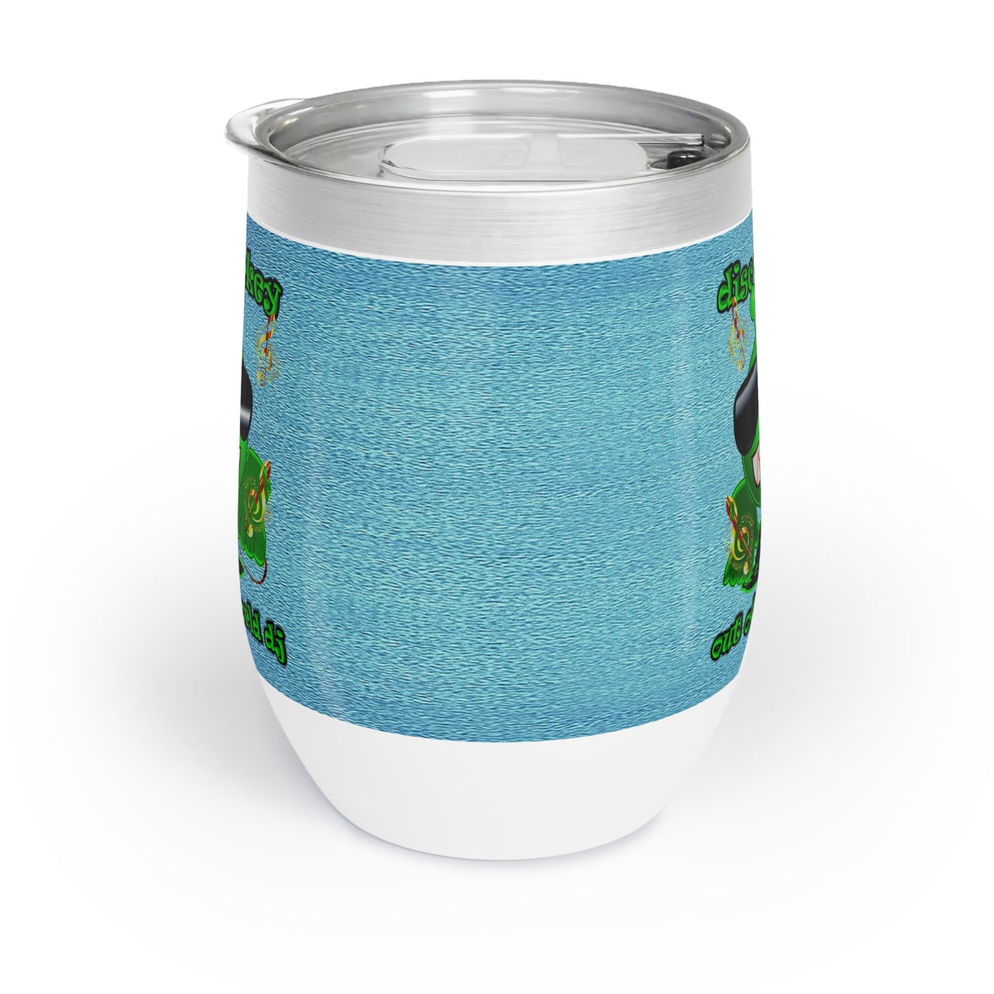 disc jockey - Chill Wine Tumbler (faded blue)
