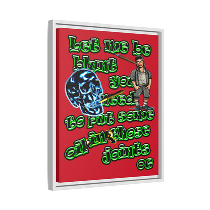 og - framed canvas art (dark red)