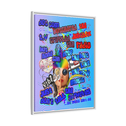 drop the beat - framed canvas art (light blue-purple wave)