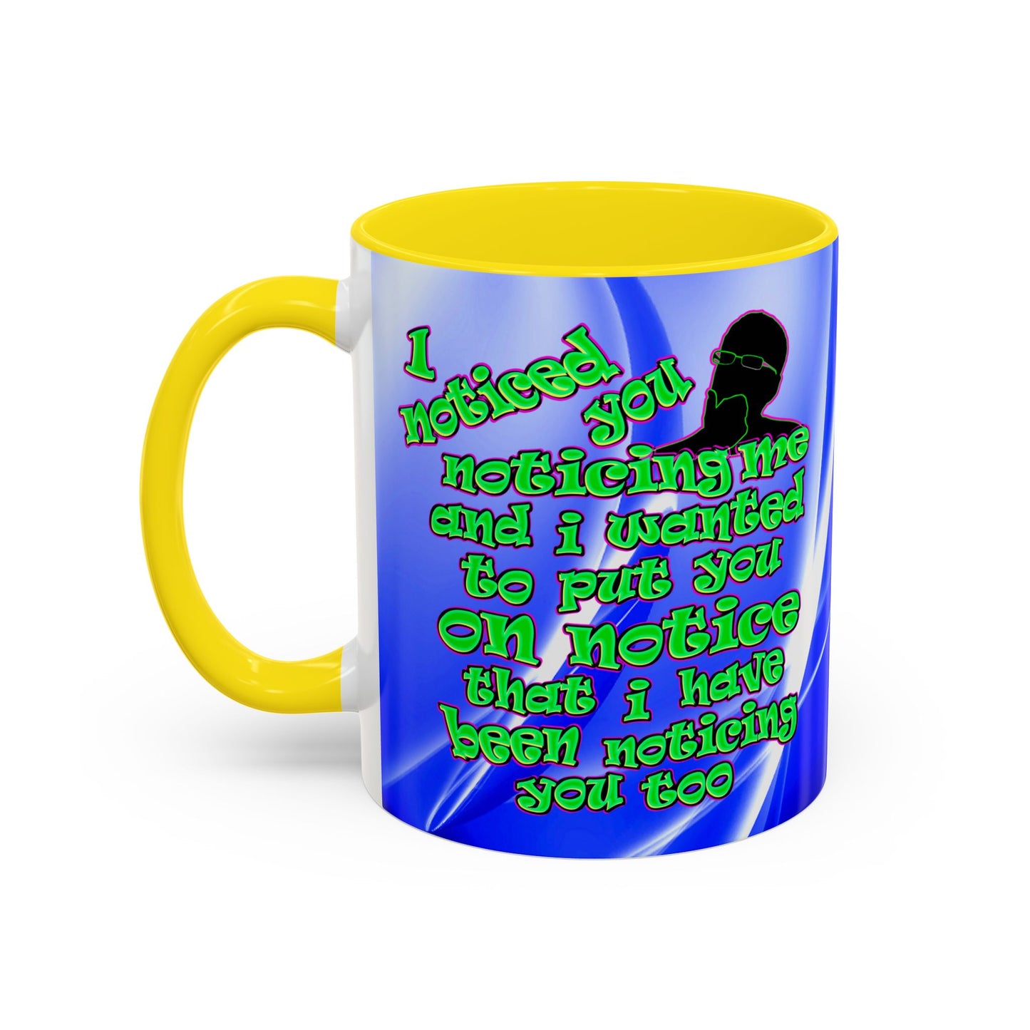 noticed you noticing - Accent Mug (blue-white wave)