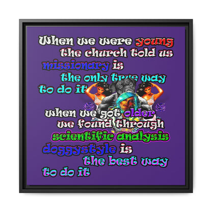 doggystyle - framed canvas art (purple)