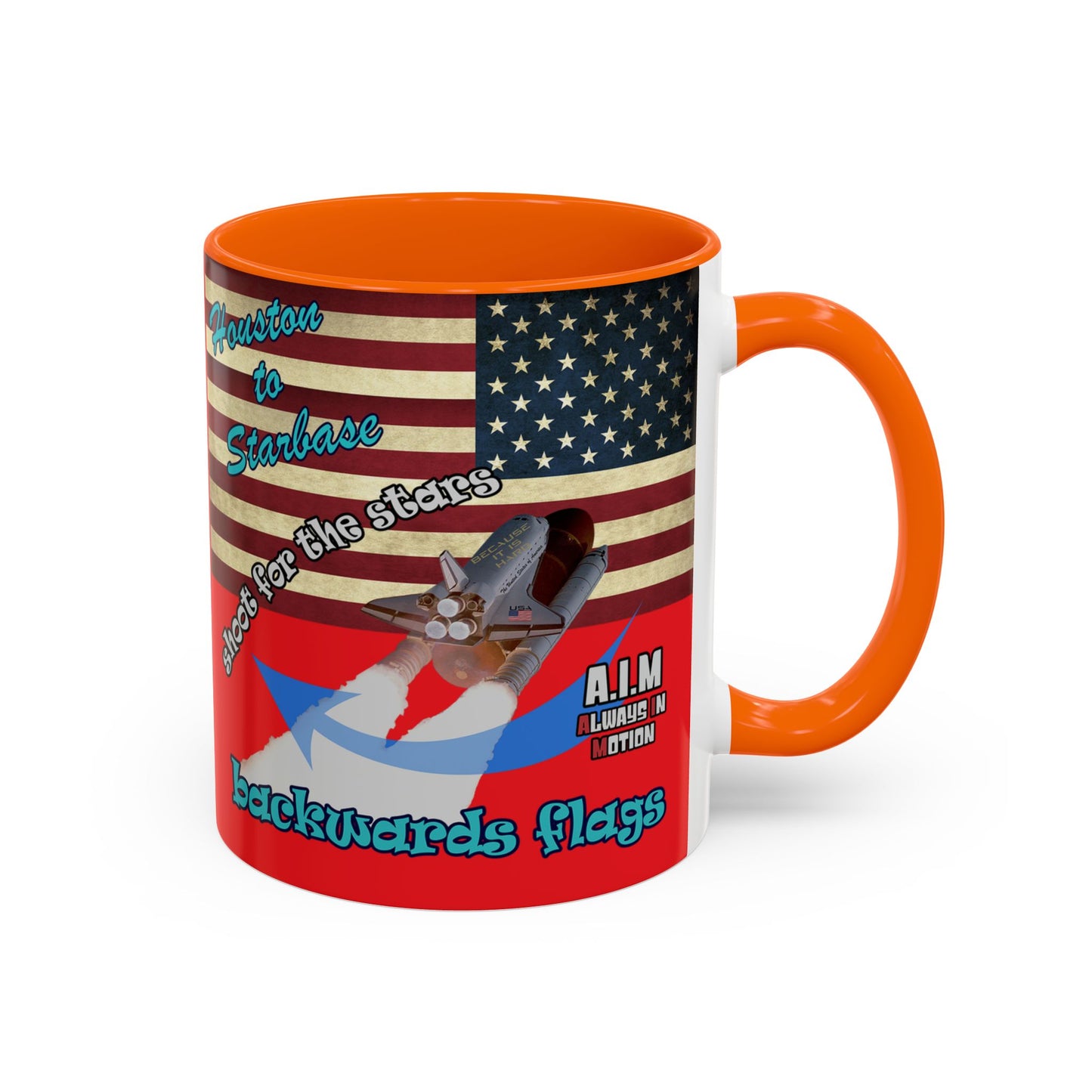 shoot for the stars - Accent Mug (red)