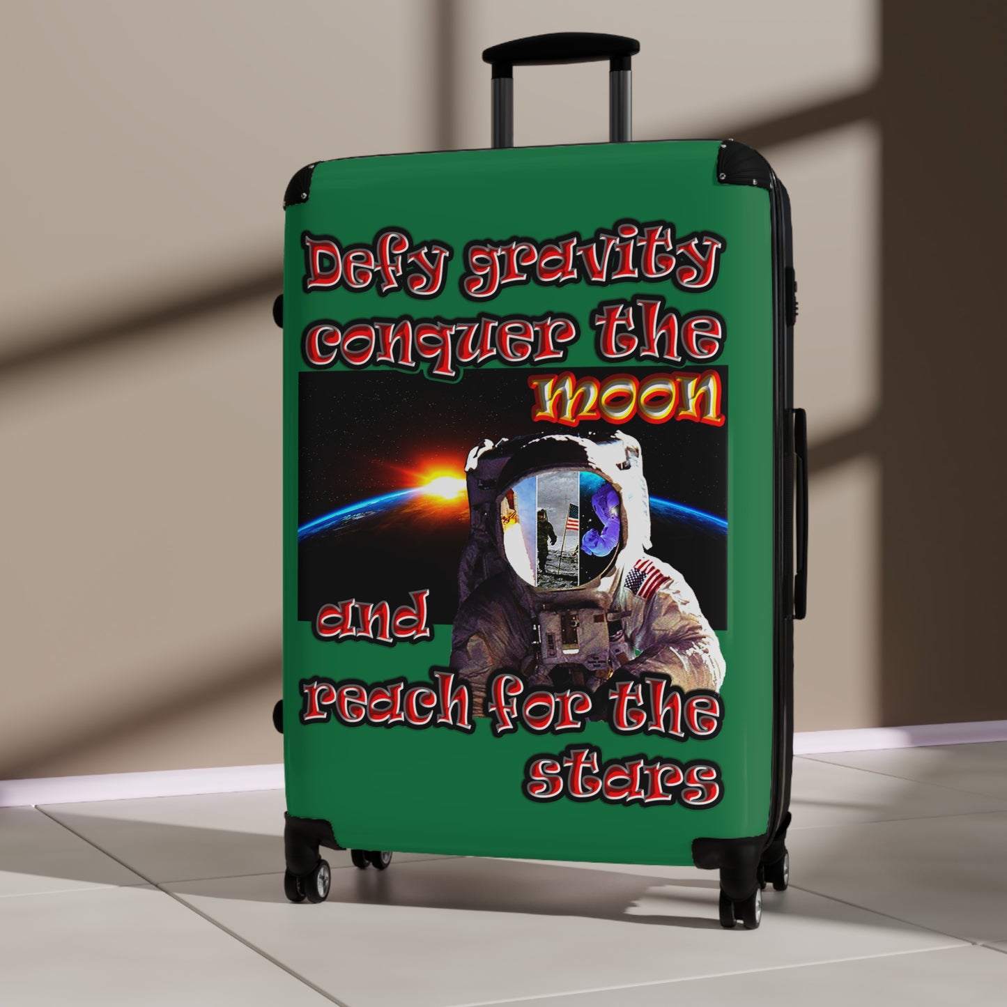 defy conquer reach - Suitcase (dark green)