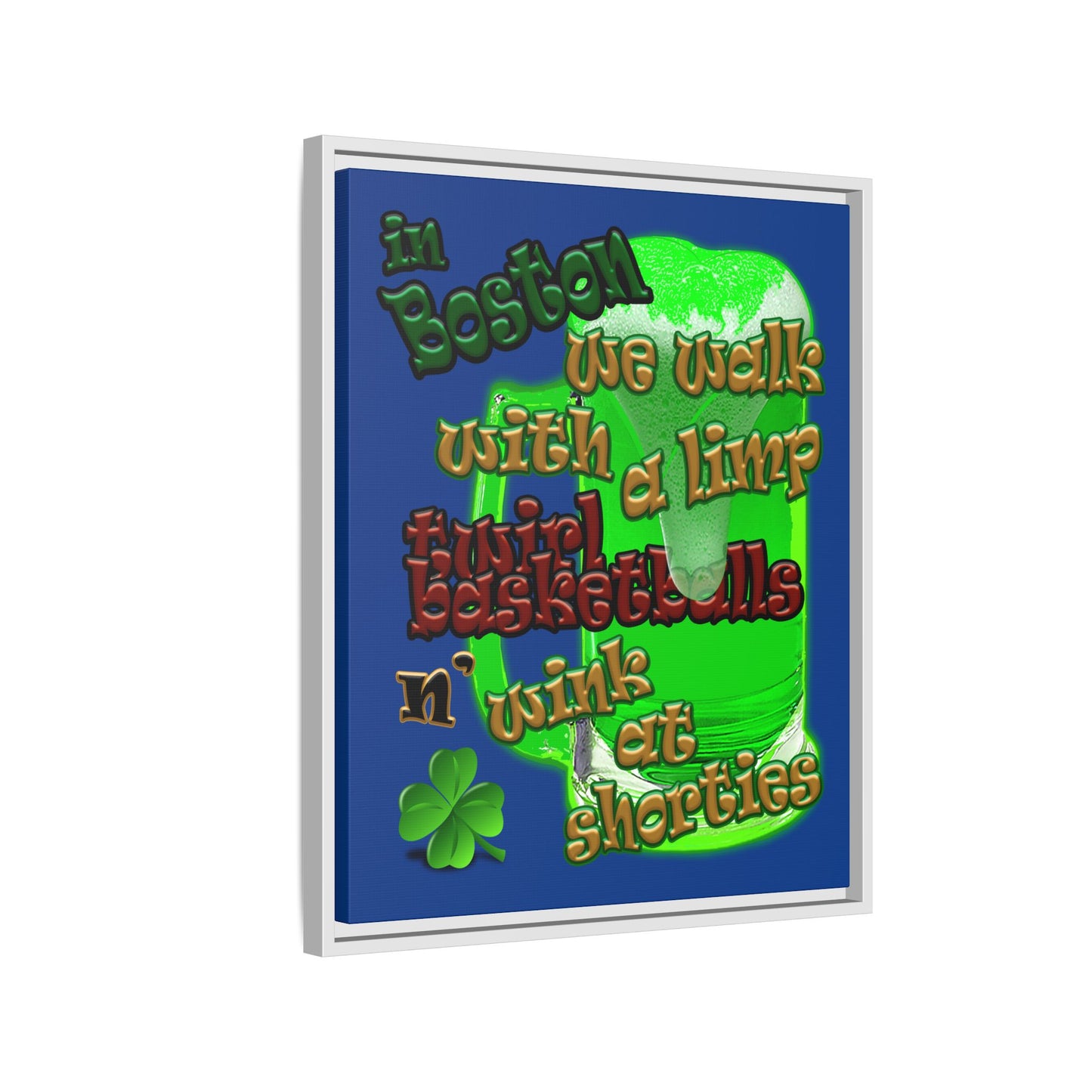 celtics logo - framed canvas art (dark blue)
