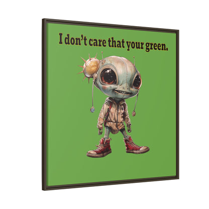 I don't care that your green - framed canvas art (green)