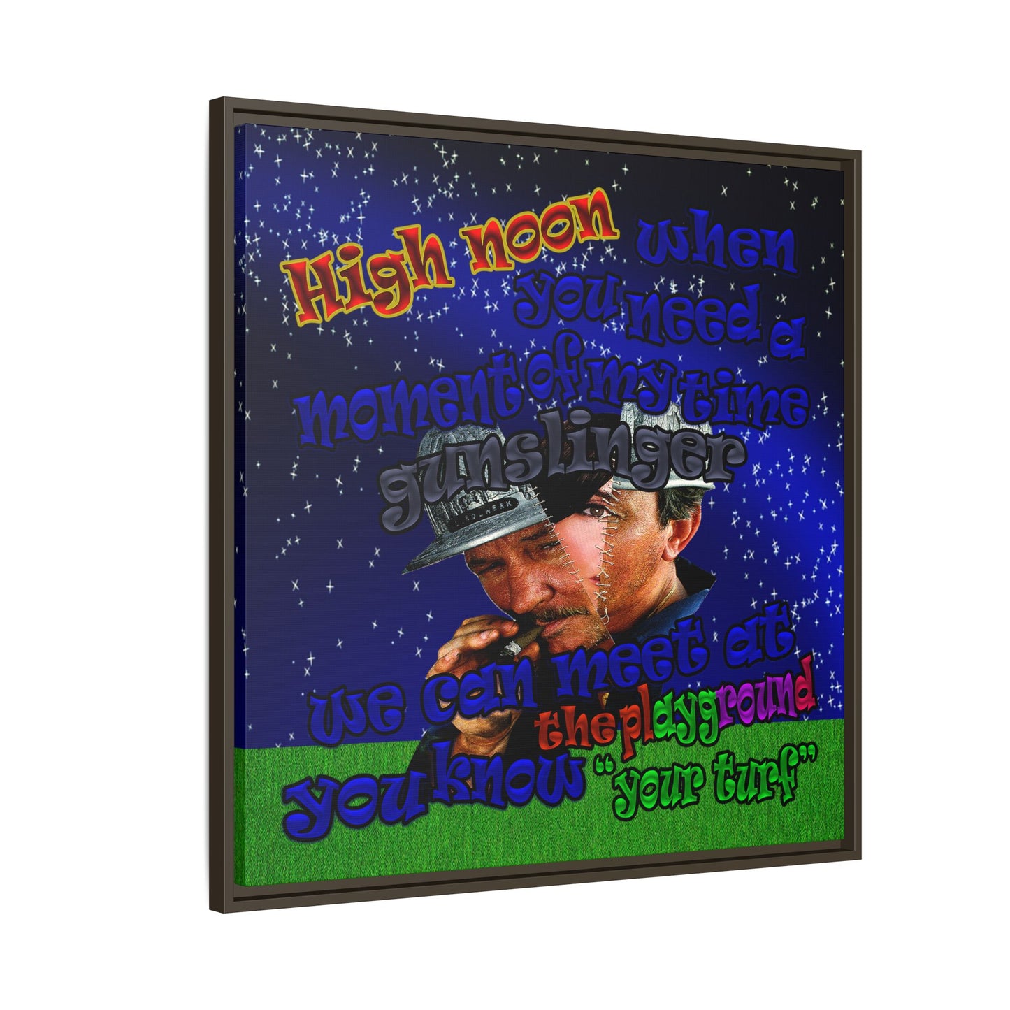 high noon - framed canvas art ('snoops' background)