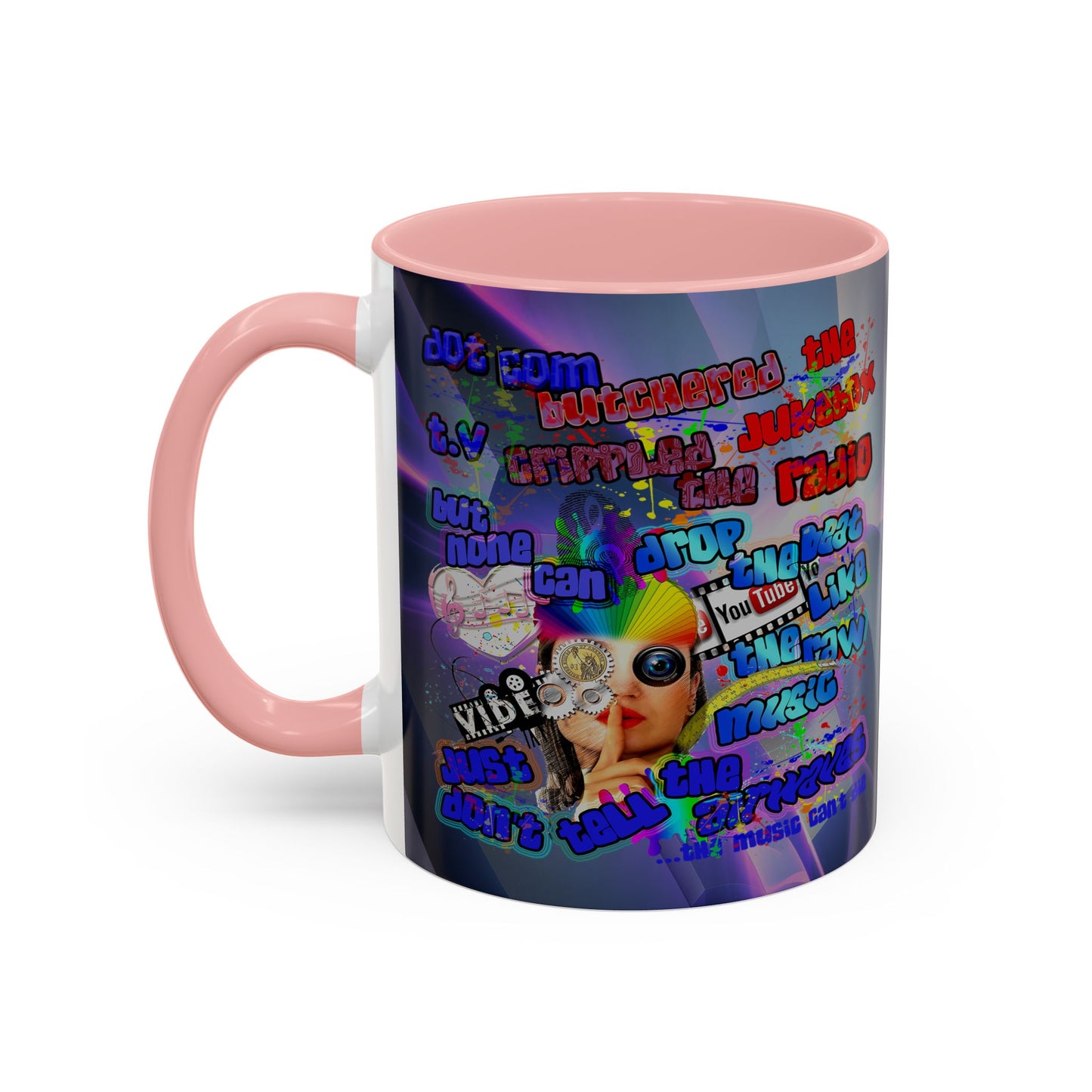 drop the beat - Accent Mug (grey-pink wave)