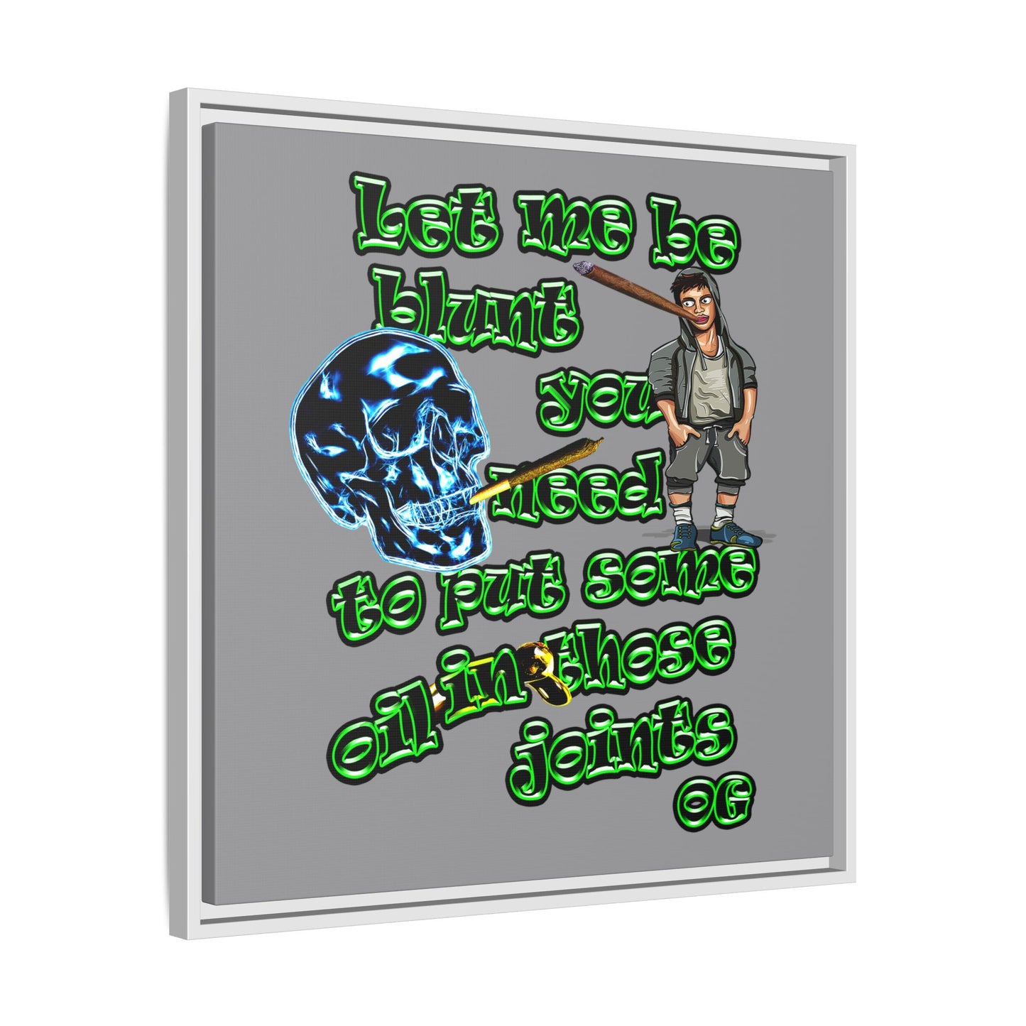 og - framed canvas art (grey)