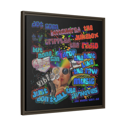 drop the beat - framed canvas art (black)