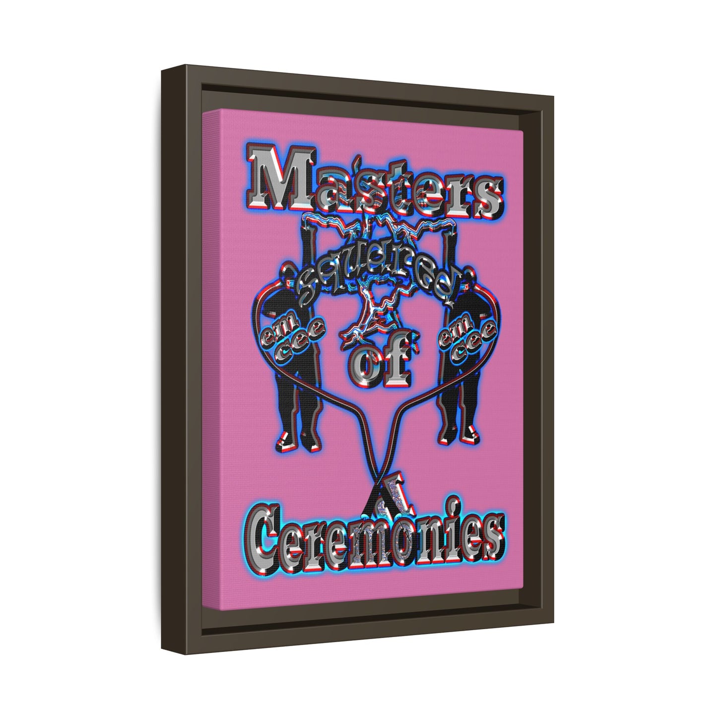 em cee squared - framed canvas art (light pink)