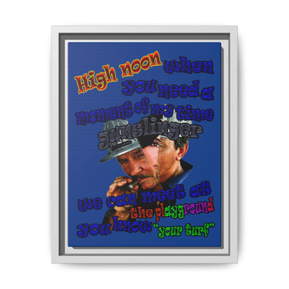 high noon - framed canvas art (dark blue)