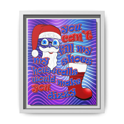 santa's shoes - framed canvas art (purple wave)