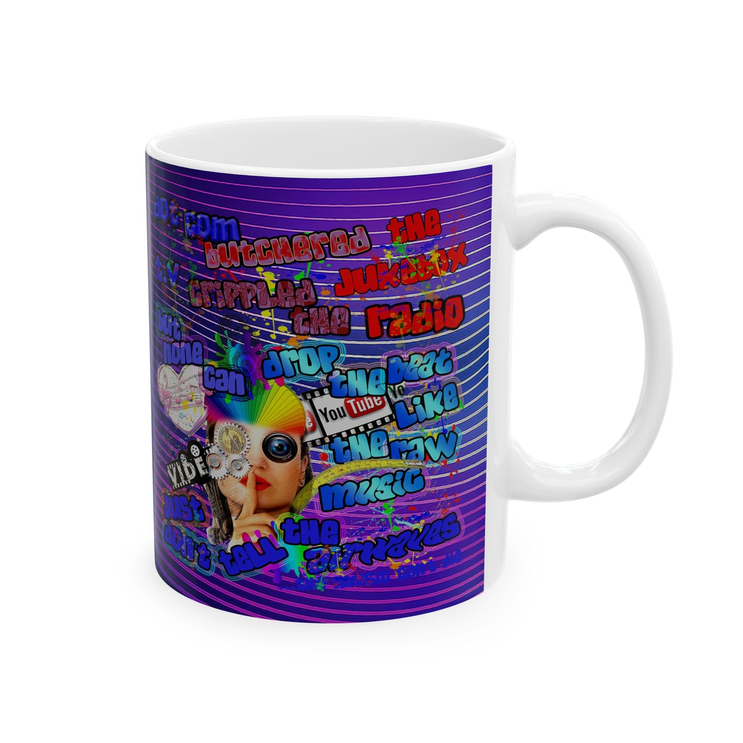 drop the beat - White Mug (purple wave)