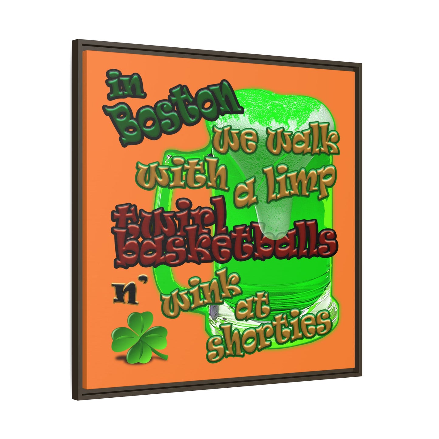 celtics logo - framed canvas art (crusta)