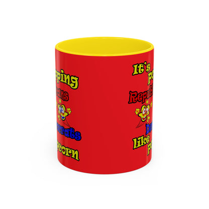 popping like popcorn - Accent Mug (red)