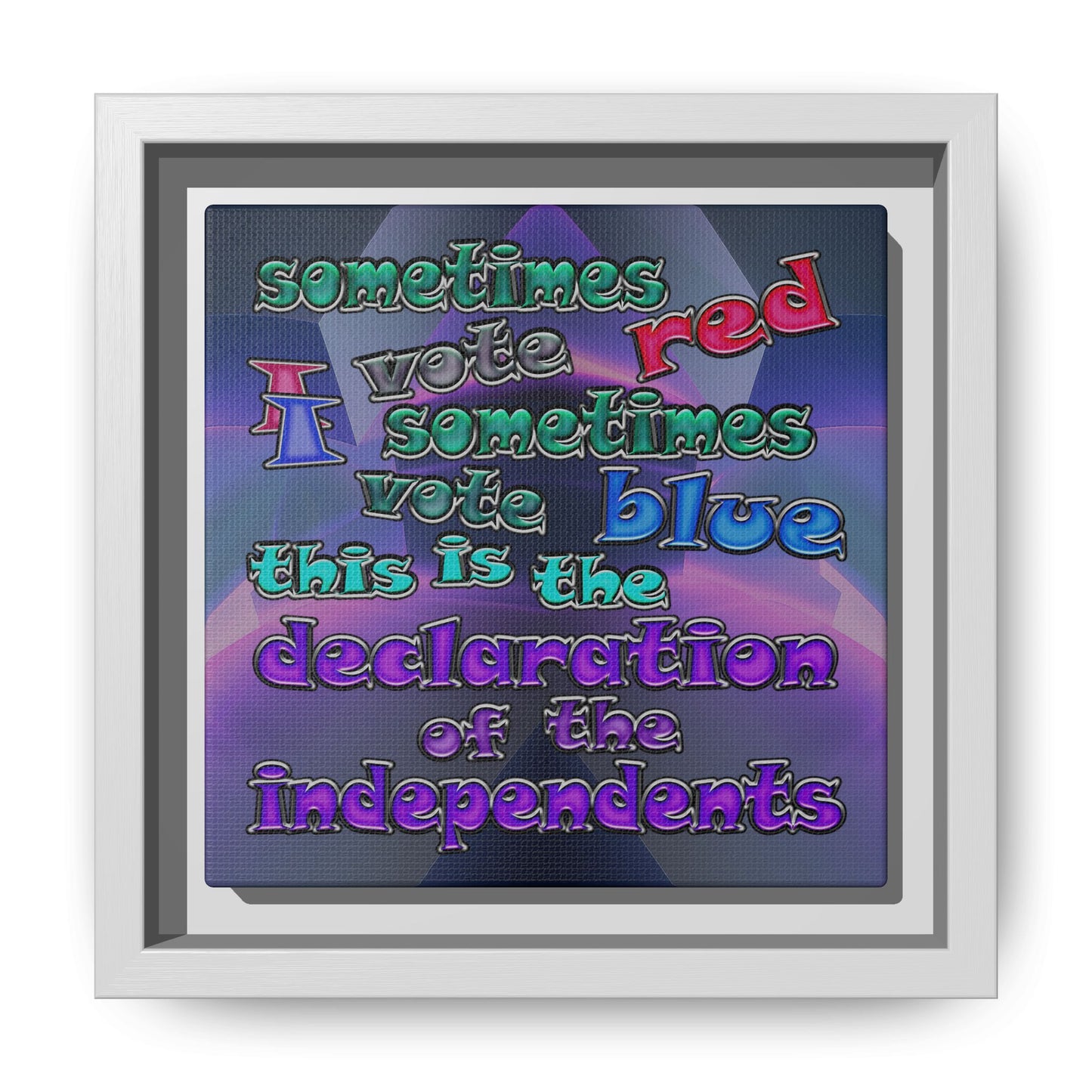 declaration of the independents - framed canvas art (grey-pink wave)