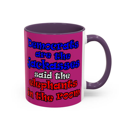 donkeys and elephants - Accent Mug (pink)
