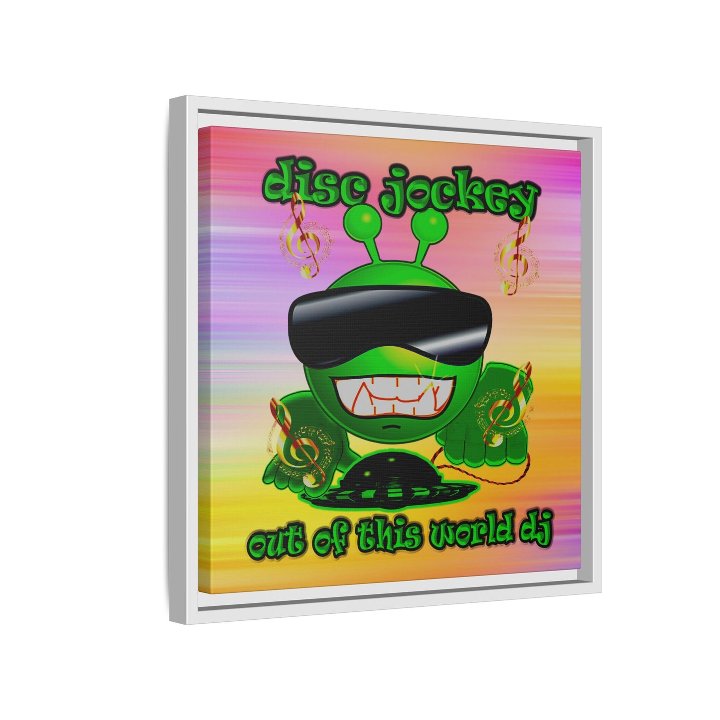 disc jockey - framed canvas art (color blur)