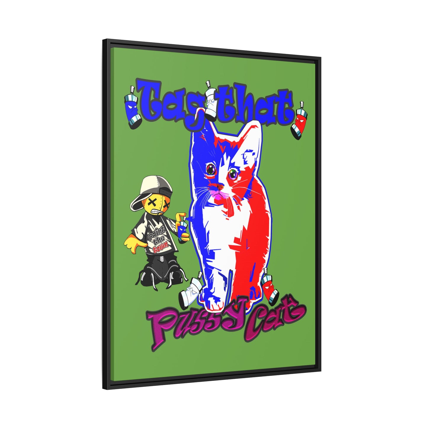 tag that - framed canvas art (green)